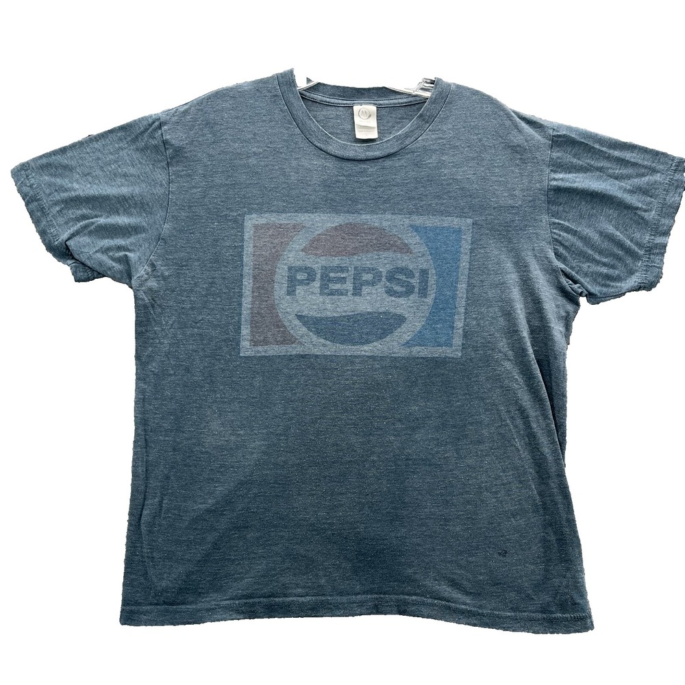 Vintage Pepsi T-Shirt Large Blue Single Stitch Y2k Graphic Streetwear 90s Grunge